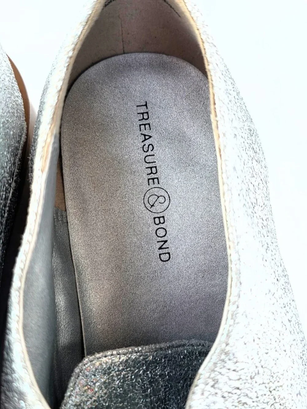 Treasure & Bond Noah Metallic Silver Platform Derby 8.5